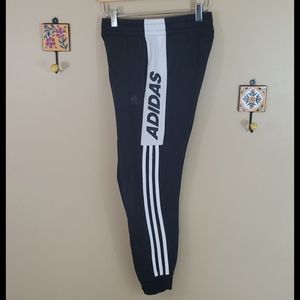 Adidas black and white sweatpants